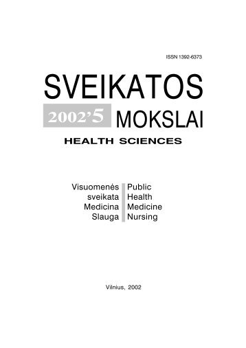 Žurnalas ,,Sveikatos mokslai", Nr. 5 [PDF formatas, 1080