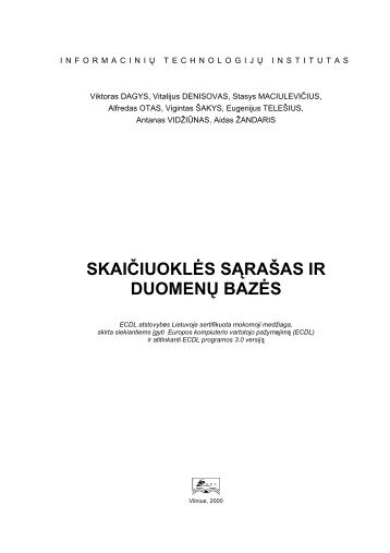 SKAIČIUOKLĖS SĄRAŠAS IR DUOMENŲ BAZĖS - Tax.lt