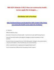 NRS 427V Module 3 DQ 2 How can community health nurses apply the strategies