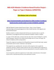 NRS-410V Module 5 Evidence Based Practice Project - Paper on Type 2 Diabetes [UPDATED]