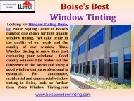 Window Tinting Services Boise| Boise Window Tinting