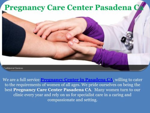 Obstetrical Services Pasadena CA