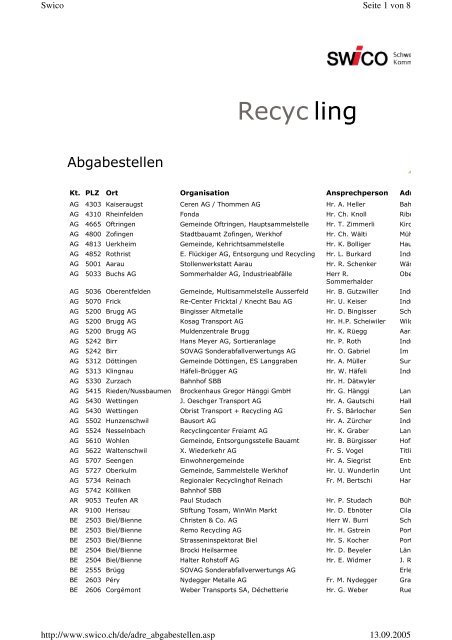 Recyc ling - Eurebis AG