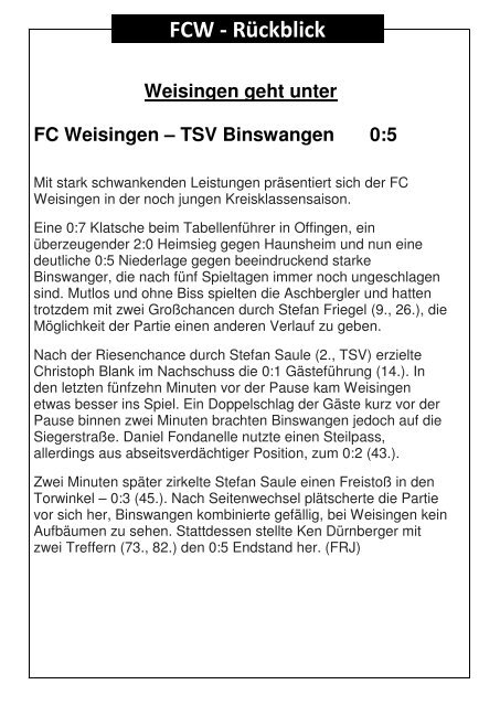 FCW Blättle - Baiershofen 21.09.14