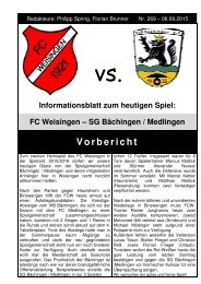 FCW Blättle - Bächingen 06.09.15