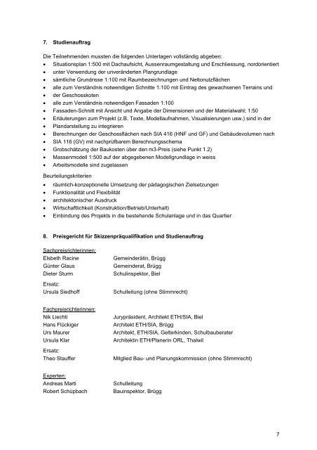 2014 Basisstufe und Aula Bärlet Jurybericht - Gemeinde Brügg