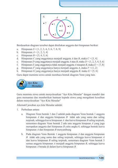 Kunci Jawaban Matematika Kelas 7 Semester 1 Halaman 129 Ayo Kita Menalar GURU SD SMP SMA