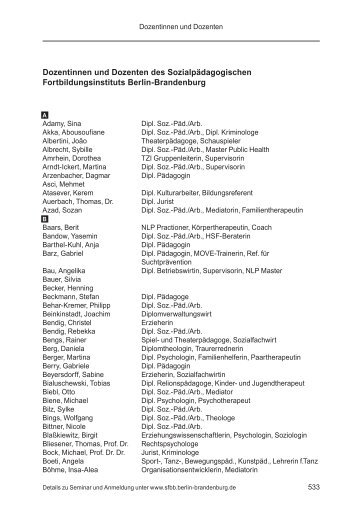 Dozentinnen und Dozenten - SFBB - Berlin-Brandenburg.de