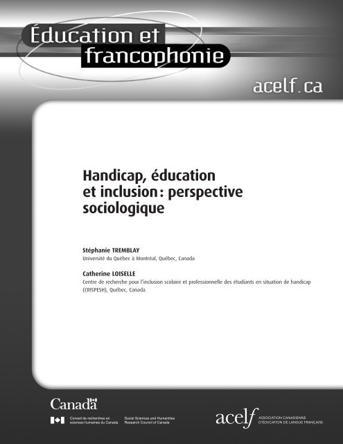 Handicap éducation et inclusion perspective sociologique