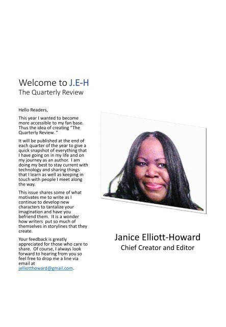 JEH The Quarterly Review in the life of an Author Magazine