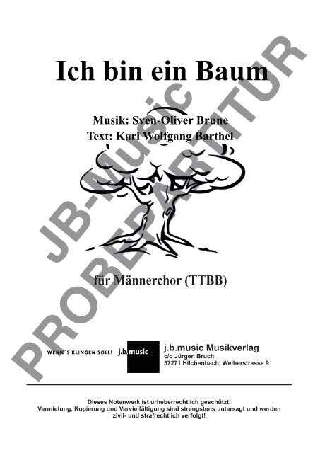 Ich bin ein Baum (für Männerchor TTBB)