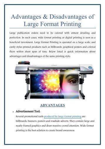 Advantages and Disadvantages of Large Format Printing