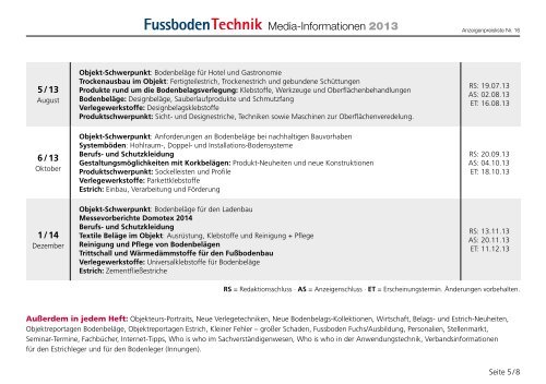 Fussboden Technik - beim SN-Fachpresse Verlag