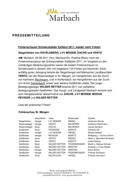 PRESSEMITTEILUNG