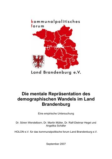 Die mentale Repräsentation des demographischen Wandels im ...