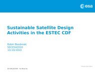 Sustainable Satellite Design Activities in the ESTEC CDF - Congrex