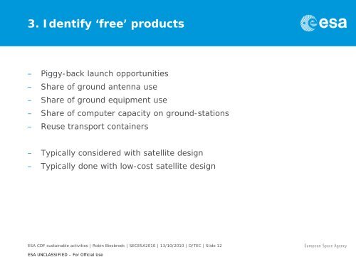 Sustainable Satellite Design Activities in the ESTEC CDF - Congrex