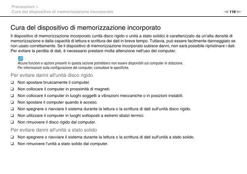 Sony VGN-FW56M - VGN-FW56M Mode d'emploi Italien