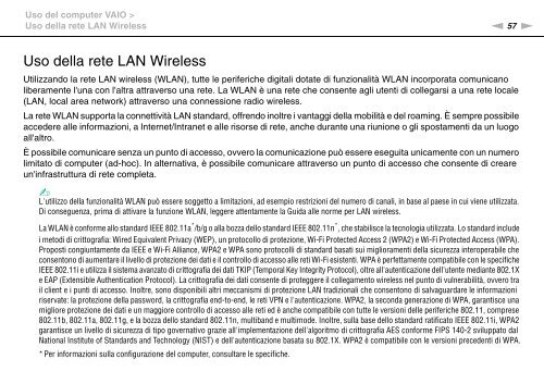 Sony VGN-FW56M - VGN-FW56M Mode d'emploi Italien