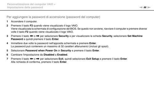 Sony VGN-FW56M - VGN-FW56M Mode d'emploi Italien