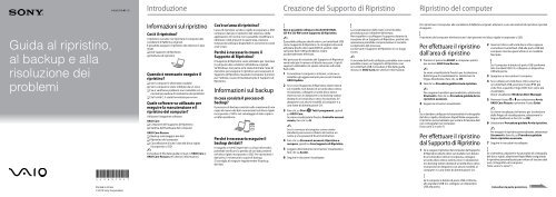 Sony SVZ1311Z9R - SVZ1311Z9R Guida alla risoluzione dei problemi Italiano