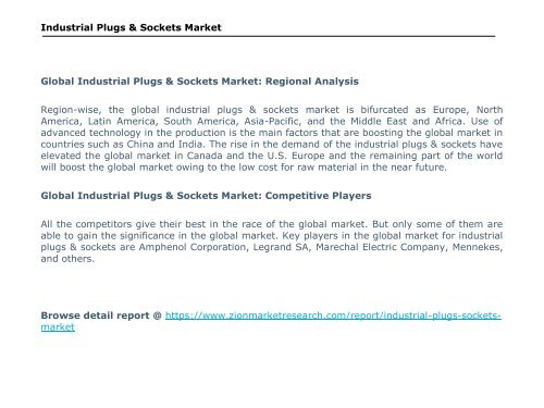 Industrial Plugs &amp; Sockets Market, 2016 – 2024