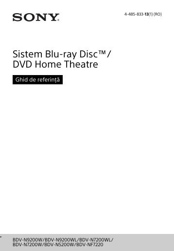 Sony BDV-N9200W - BDV-N9200W Guide de rÃ©fÃ©rence Roumain