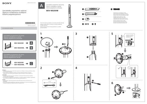 Sony BDV-N9200W - BDV-N9200W Guide d'installation des enceintes Estonien