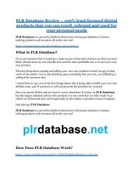 PLR Database review & PLR Database (Free) $26,700 bonuses