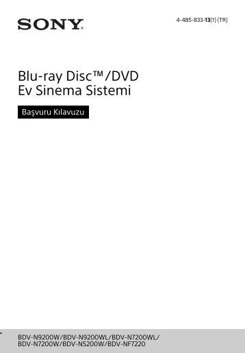 Sony BDV-N9200W - BDV-N9200W Guide de rÃ©fÃ©rence Turc