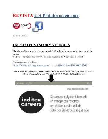 REVISTA UGT PLATAFORMA EUROPA