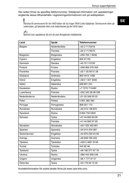 Sony VGN-NW26MRG - VGN-NW26MRG Documents de garantie Su&eacute;dois