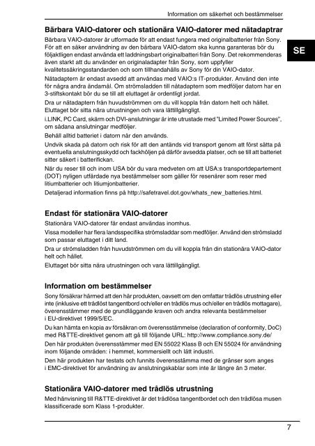 Sony VGN-NW26MRG - VGN-NW26MRG Documents de garantie Su&eacute;dois