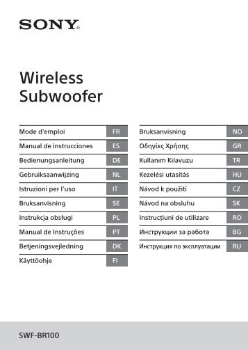 Sony SWF-BR100 - SWF-BR100 Mode d'emploi Turc