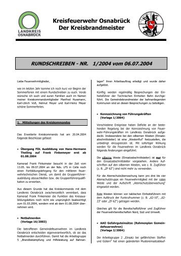 Rundschreiben Nr. 1/2004 vom 06.07.2004 - Kreisfeuerwehr ...