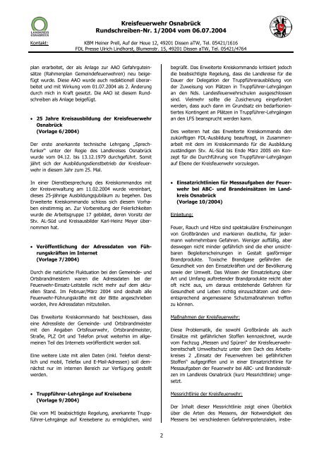 Rundschreiben Nr. 1/2004 vom 06.07.2004 - Kreisfeuerwehr ...