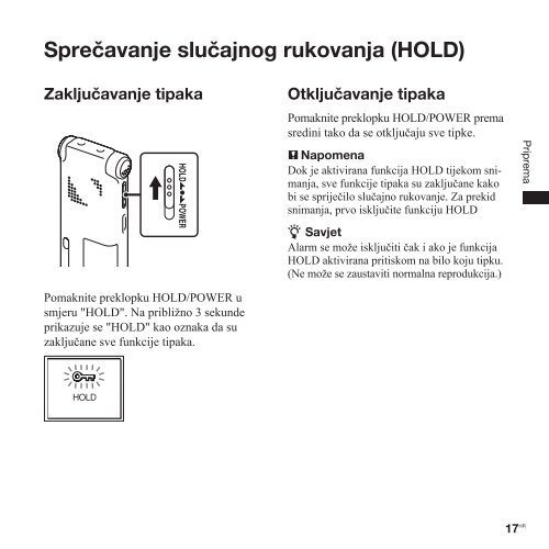 Sony ICD-UX300 - ICD-UX300 Istruzioni per l'uso Croato