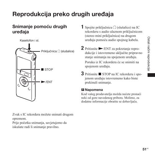 Sony ICD-UX300 - ICD-UX300 Istruzioni per l'uso Croato