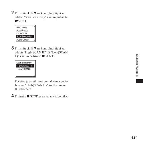 Sony ICD-UX300 - ICD-UX300 Istruzioni per l'uso Croato