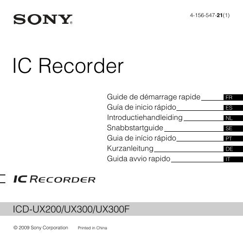 Sony ICD-UX300 - ICD-UX300 Istruzioni per l'uso
