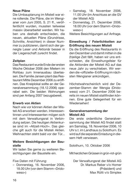 Der Wengianer Nr.2 - Oktober 2006 - Wengia Solodorensis