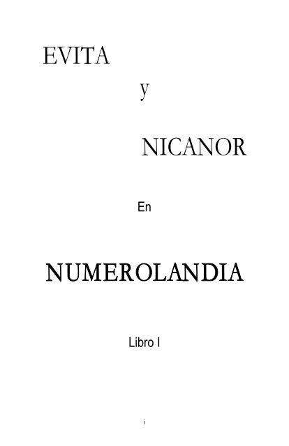 EVITA Y NICANOR EN NUMEROLANDIA