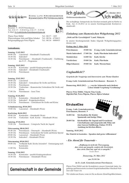 Bürgerblatt vom März 2012 - Neu!