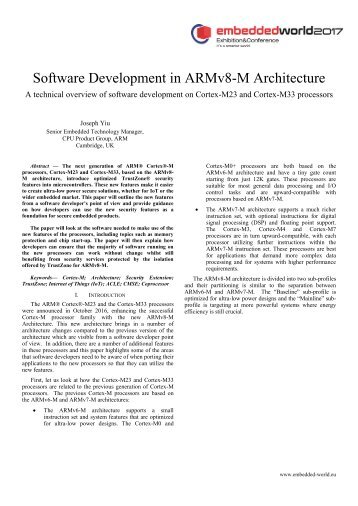 Software Development in ARMv8-M Architecture