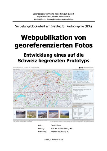 Webpublikation von georeferenzierten Fotos - ETH Zürich