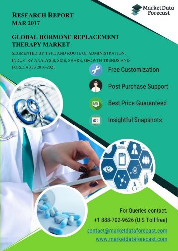 Global Hormone Replacement Therapy Market 2016-2021: Competitive Landscape Analysis