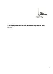 Sidney Myer Music Bowl Noise Management Plan - The Arts Centre