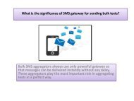 What is the significance of SMS gateway for sending bulk texts