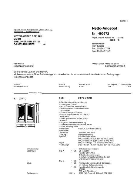 Netto-Angebot - bei HM-Fenster und Türen