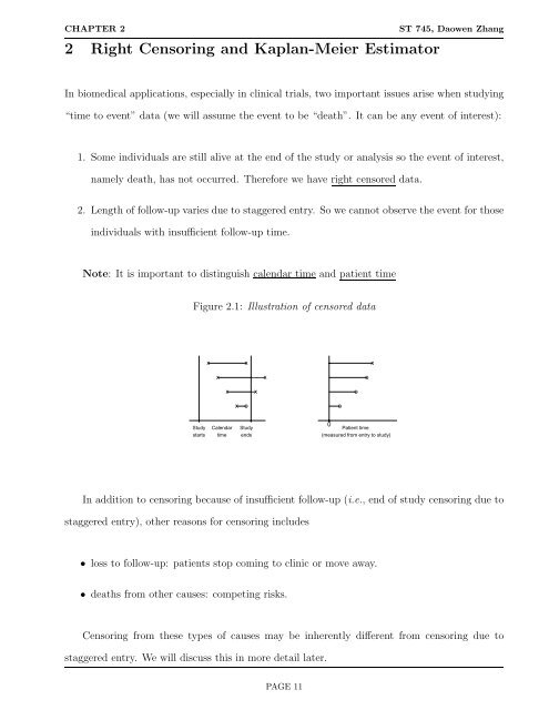 2 Right Censoring and Kaplan-Meier Estimator - NCSU Statistics